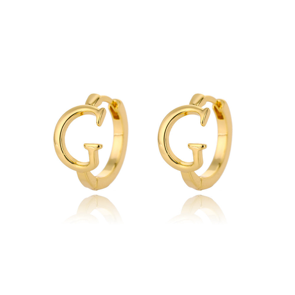 Women Stainless Steel Letter A-Z Piercing Earring Fashion Jewelry