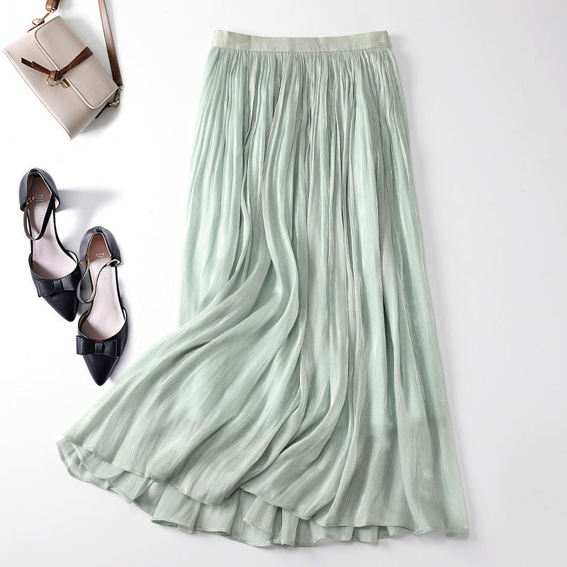 Slim Slimming Mid-length Elegant Pendant Summer Elastic Skirt