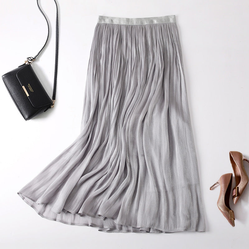 Slim Slimming Mid-length Elegant Pendant Summer Elastic Skirt