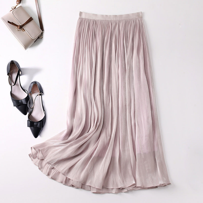 Slim Slimming Mid-length Elegant Pendant Summer Elastic Skirt