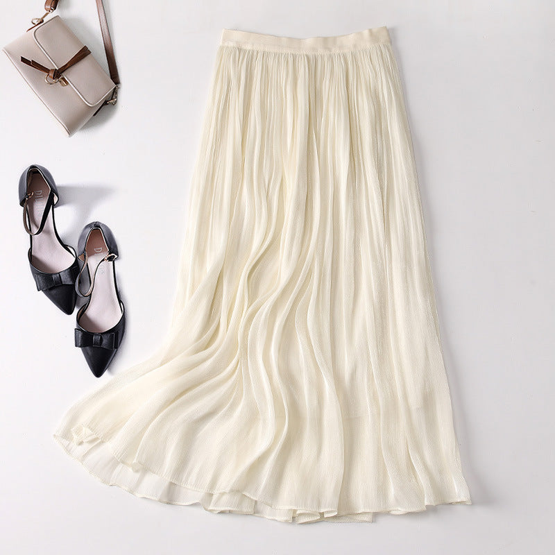 Slim Slimming Mid-length Elegant Pendant Summer Elastic Skirt