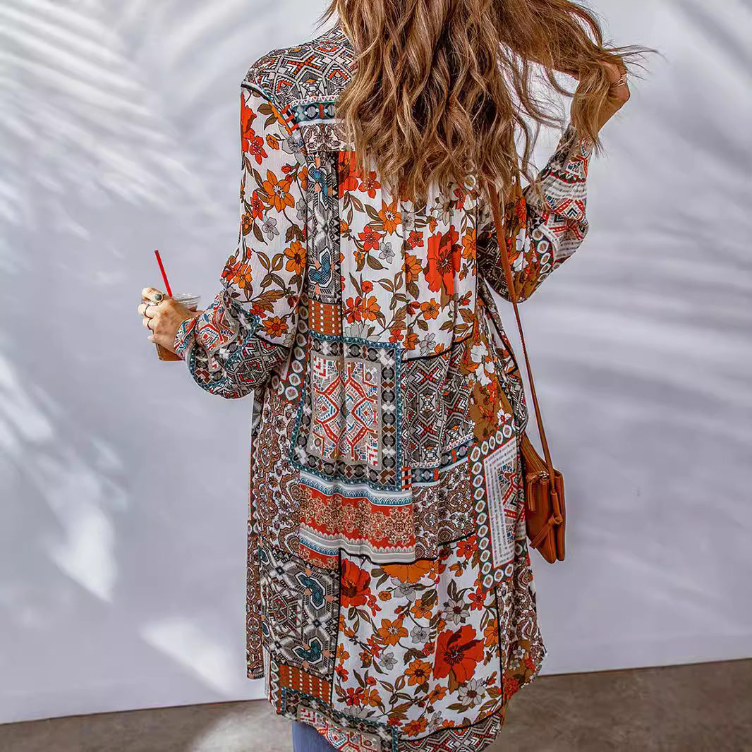Bohemian Shirt Lapel Loose Casual