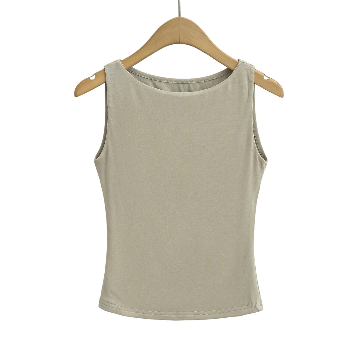 Women's Off-neck Double-layer Sleeveless Vest Solid Color