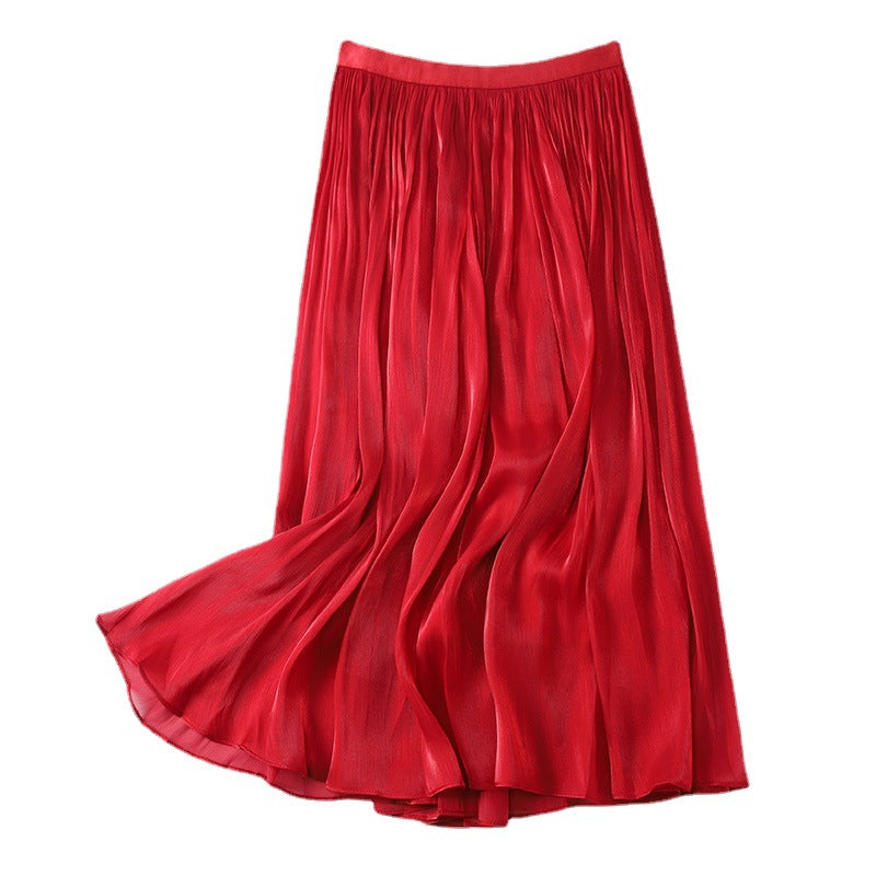 Slim Slimming Mid-length Elegant Pendant Summer Elastic Skirt
