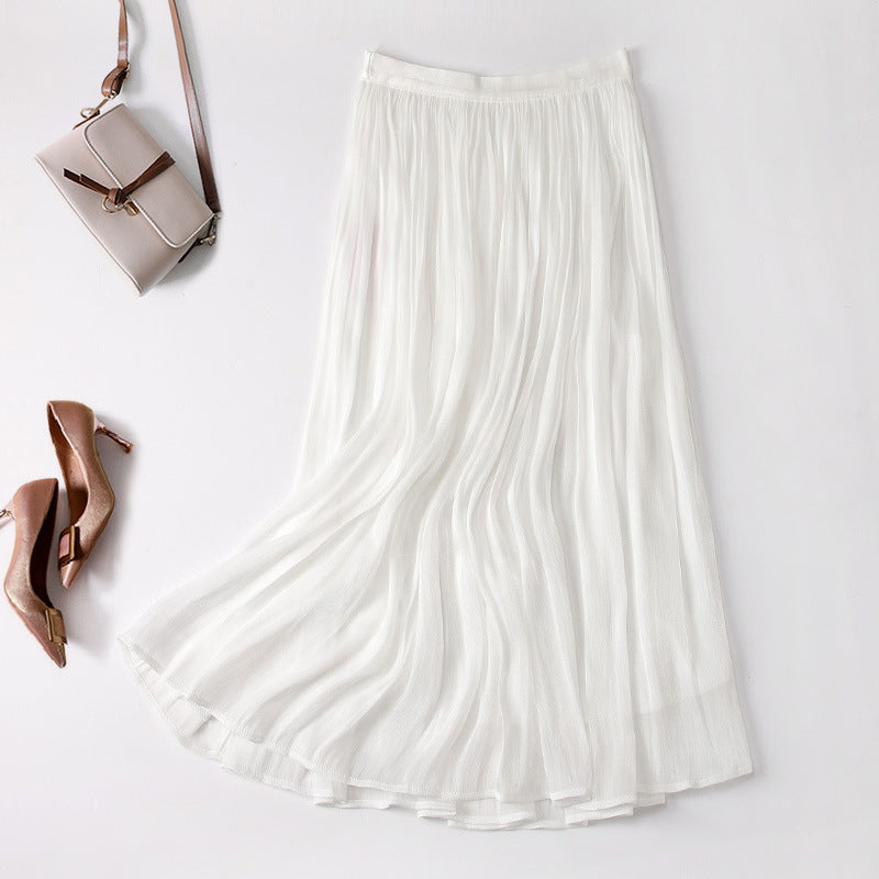 Slim Slimming Mid-length Elegant Pendant Summer Elastic Skirt