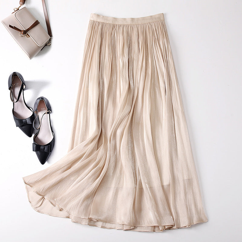 Slim Slimming Mid-length Elegant Pendant Summer Elastic Skirt