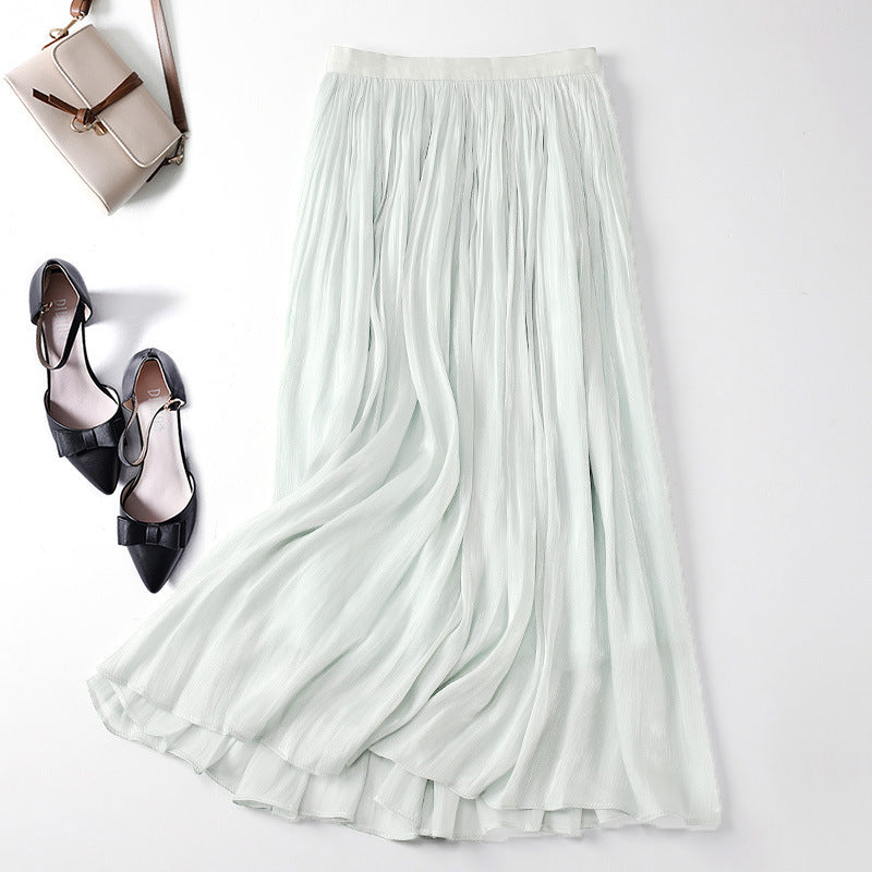Slim Slimming Mid-length Elegant Pendant Summer Elastic Skirt