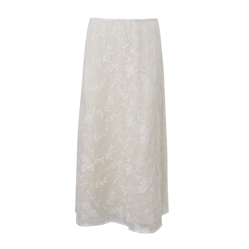 Sexy Low Waist Crocheted Flower Fashion Temperament Slim Skirt