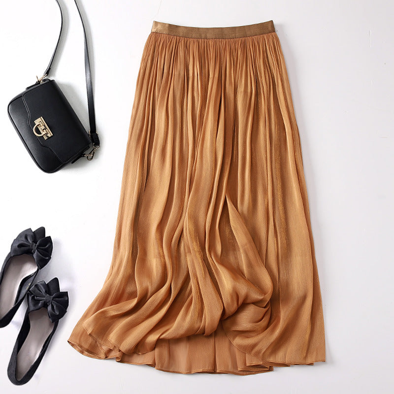 Slim Slimming Mid-length Elegant Pendant Summer Elastic Skirt
