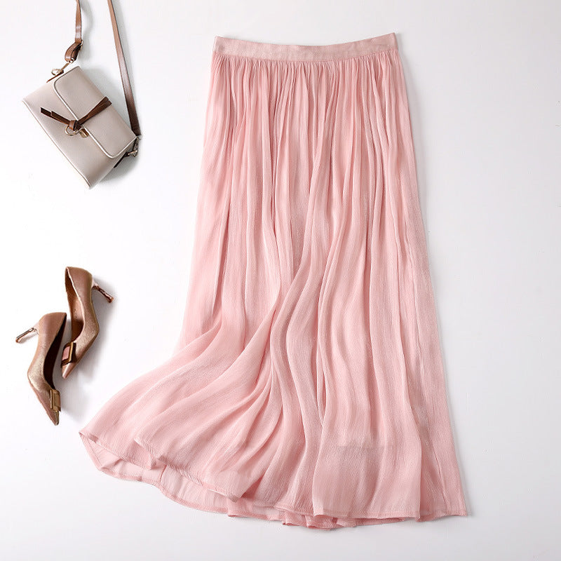 Slim Slimming Mid-length Elegant Pendant Summer Elastic Skirt