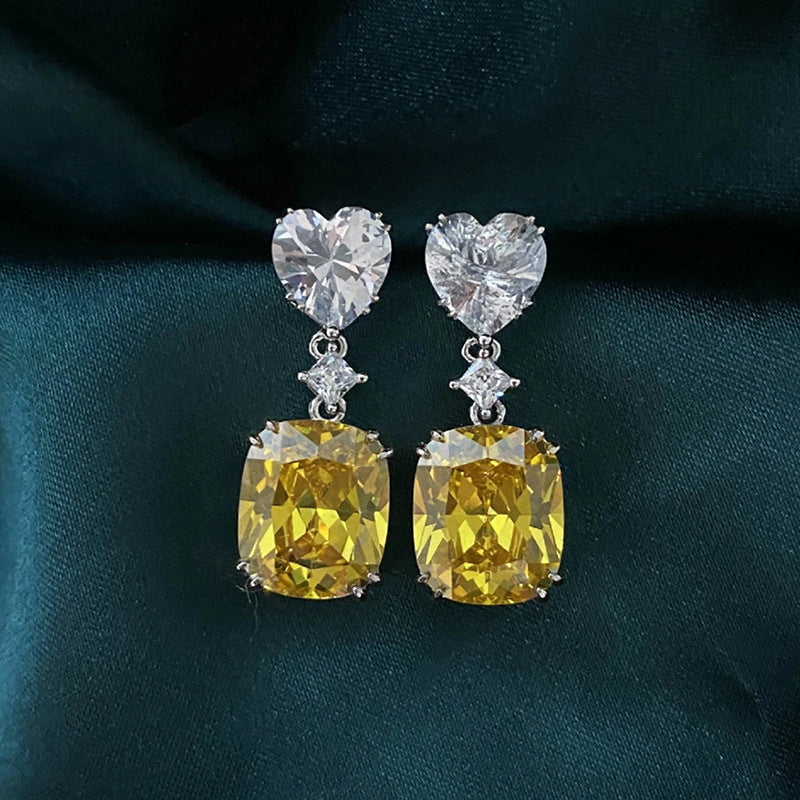 Light Luxury Style Zircon Earrings Women Fashion Colorful Earrings Jewelry