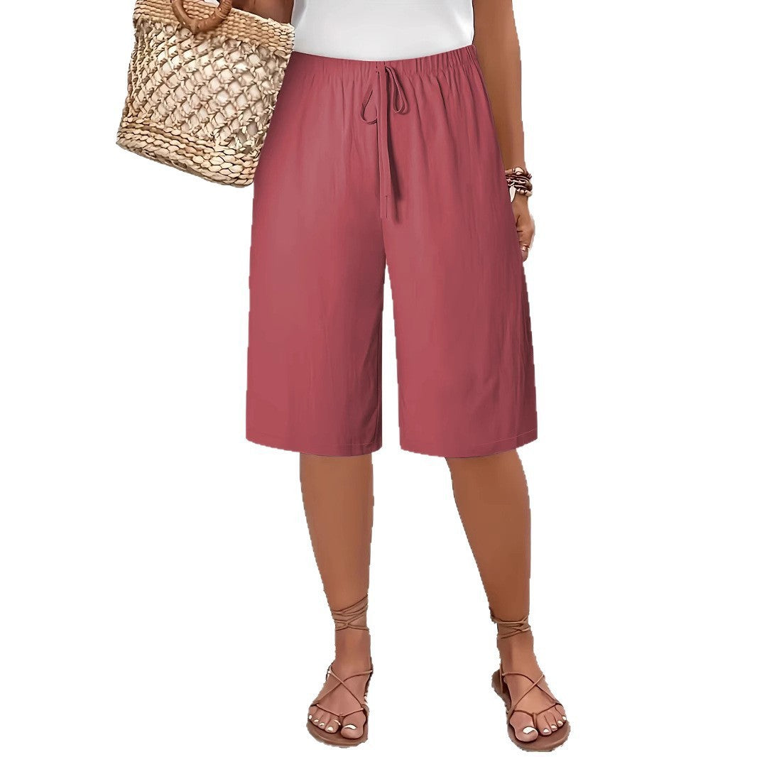 Women's Casual Fashion Solid Color Cropped Pants