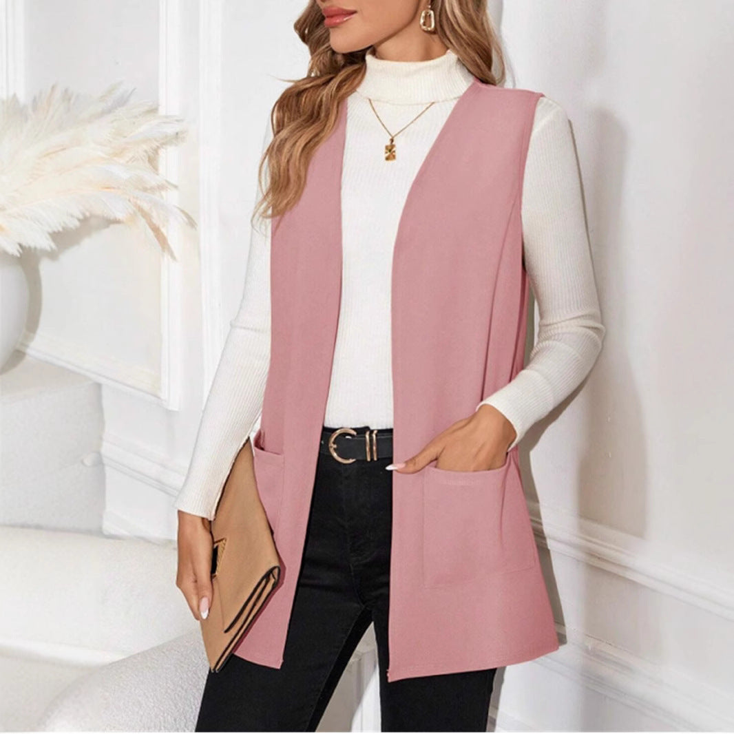 European And American Style Women New Knit Casual Cardigan Sleeveless