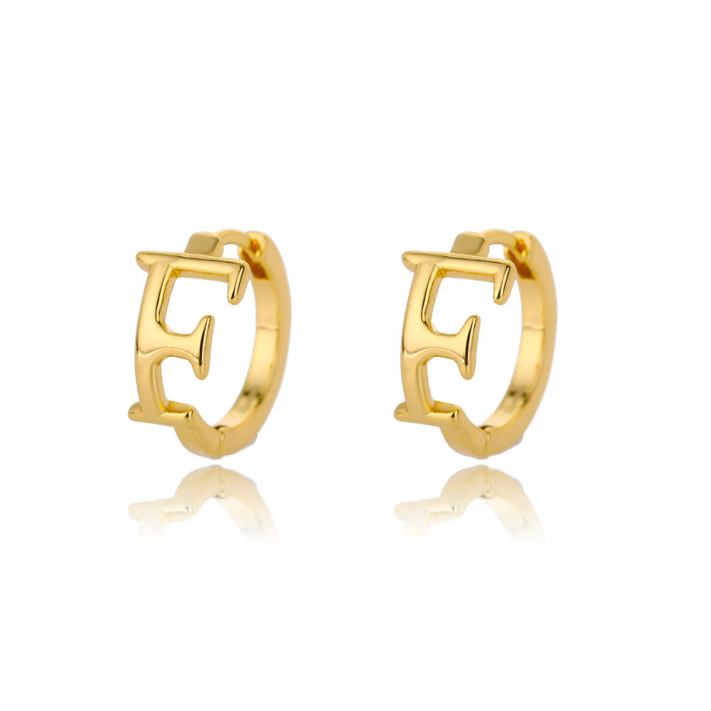 Women Stainless Steel Letter A-Z Piercing Earring Fashion Jewelry