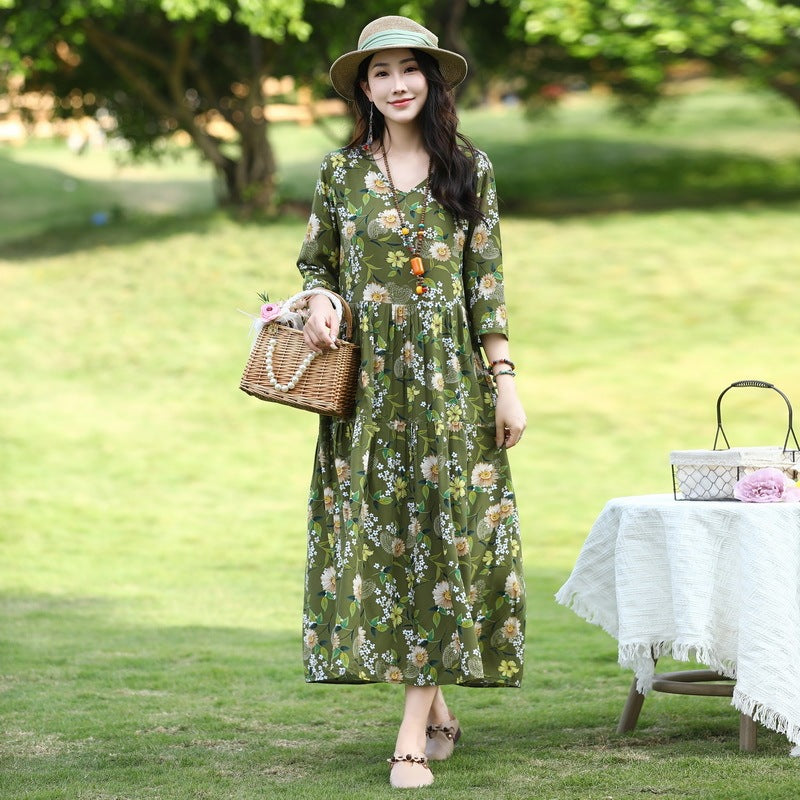 Summer New Noil Poplin Dress Stylish Thin High-end Casual Beach Skirt