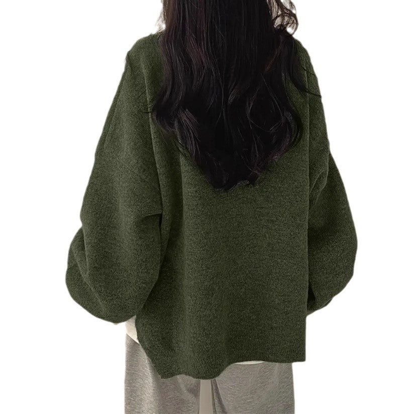 Idle Style Retro Crew Neck Pullover Sweater
