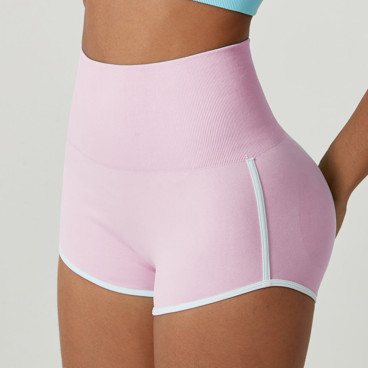 Contrast Color Peach Hip Hot Pants