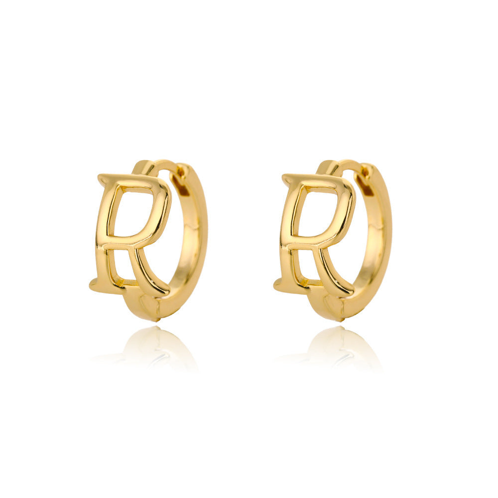Women Stainless Steel Letter A-Z Piercing Earring Fashion Jewelry