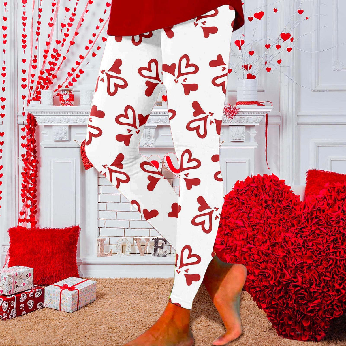 European And American New Personalized 3D Digital Printing Valentine's Day Series Yoga Pants