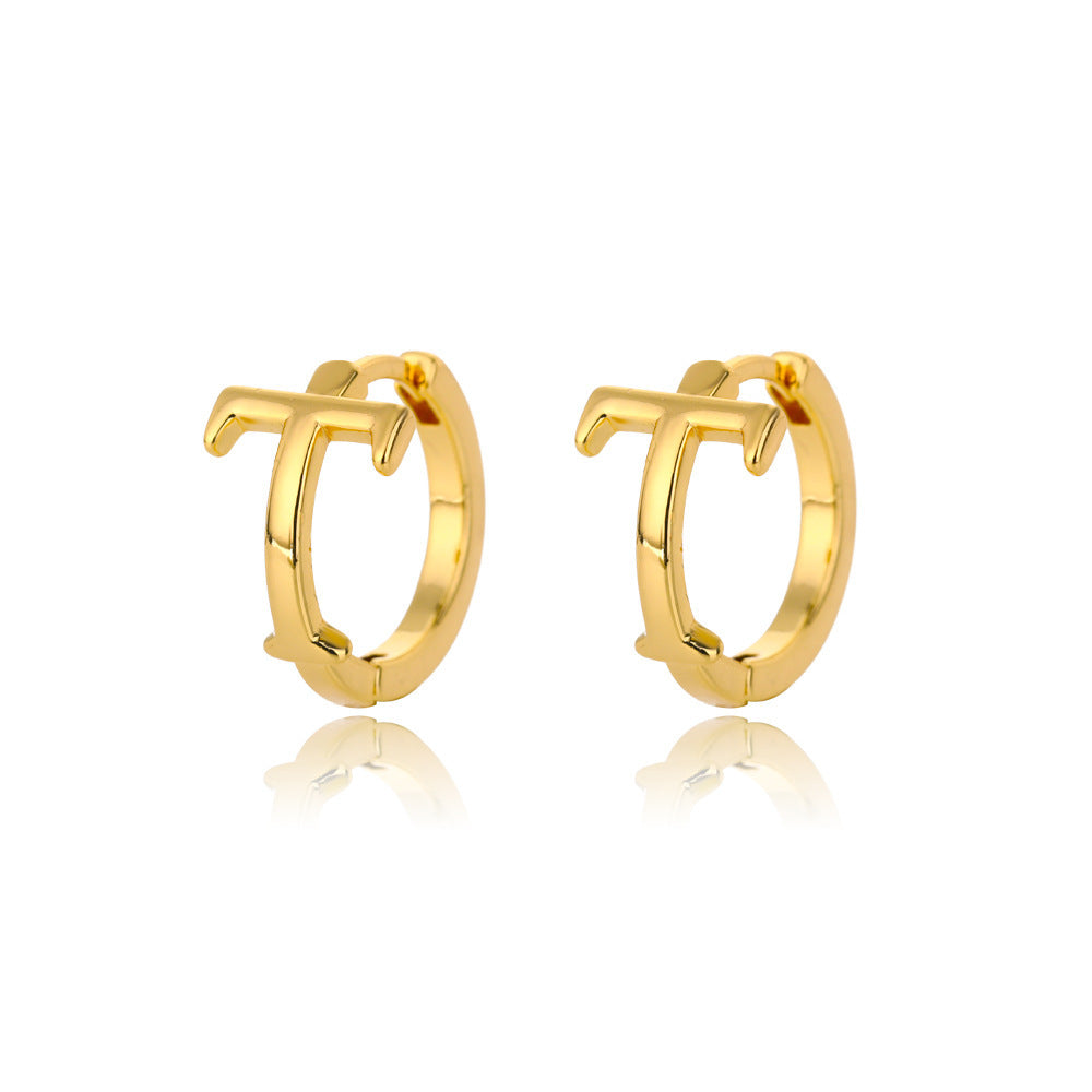 Women Stainless Steel Letter A-Z Piercing Earring Fashion Jewelry