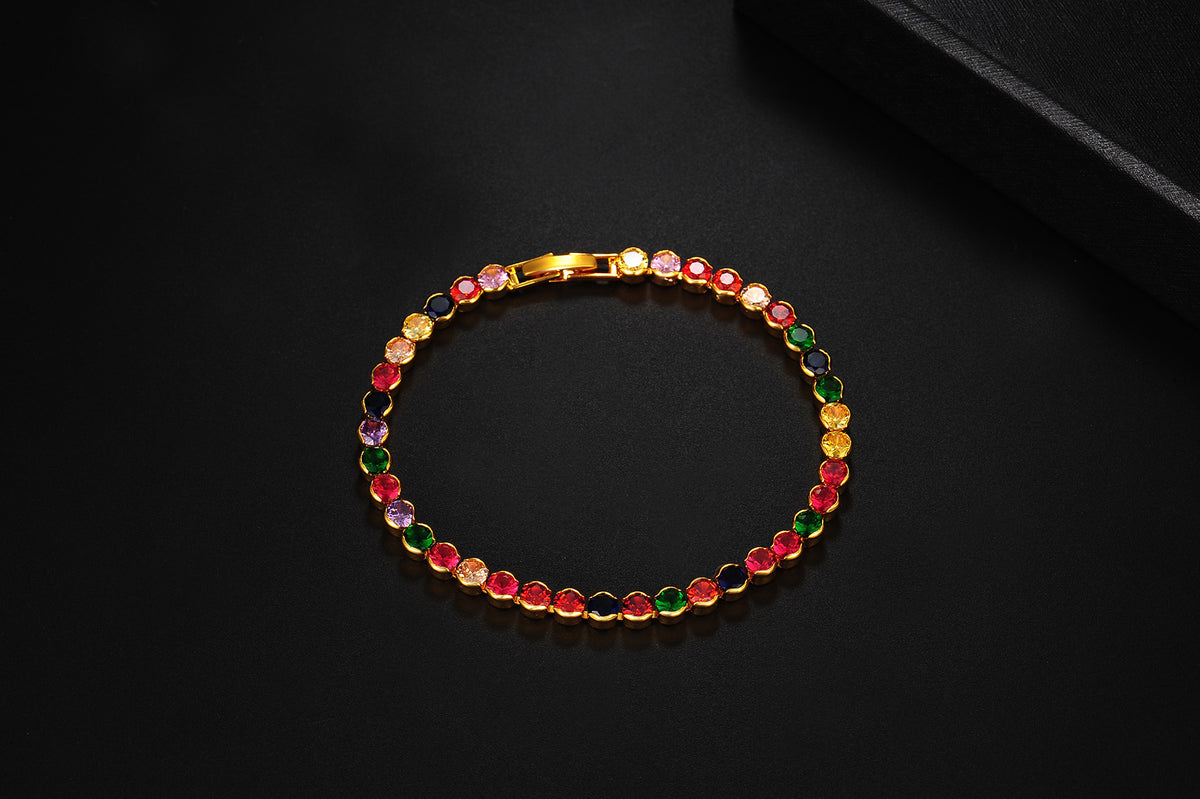 AAA Round Color Zircon Bracelet Fashion Women Hand Jewelry