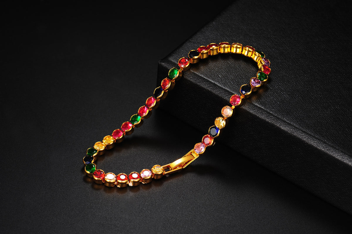 AAA Round Color Zircon Bracelet Fashion Women Hand Jewelry