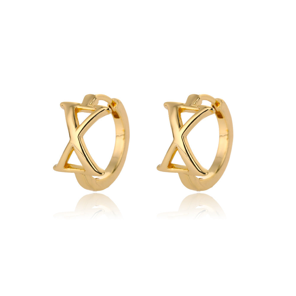 Women Stainless Steel Letter A-Z Piercing Earring Fashion Jewelry